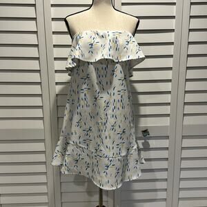 Aqua NWOT Strapless Ruffle top lined Dress with back zipper.